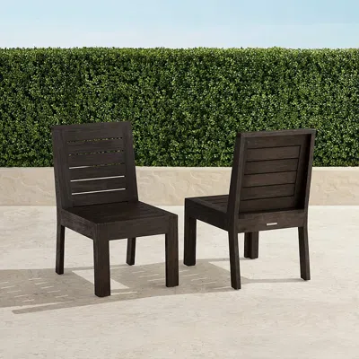 Frontgate Set Of 2 St. Kitts Dining Side Chairs In Kona Teak In Brown