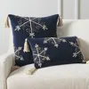 Frontgate Set Of 2 Tasseled Snowflake Pillow Cover In Blue