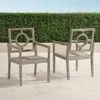 Frontgate Set Of 2 Winhill Dining Arm Chairs In Weathered Teak