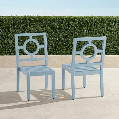 Frontgate Set Of 2 Winhill Dining Side Chairs In Glacier Aluminum In Blue