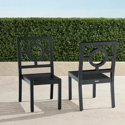 Frontgate Set Of 2 Winhill Dining Side Chairs In Jet Black Aluminum