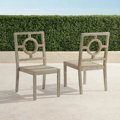 Frontgate Set Of 2 Winhill Dining Side Chairs In Weathered Teak In Neutral