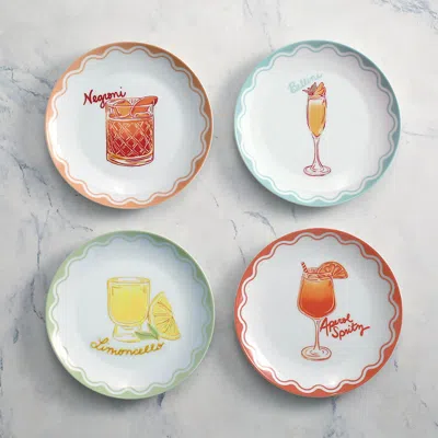 Frontgate Set Of 4 Aperitivo Hour Plates In Multi