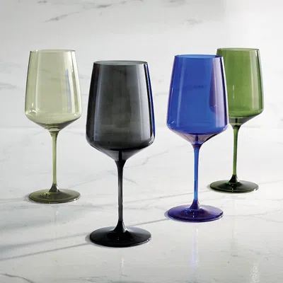 Frontgate Set Of 4 Assorted European Crystal Wine Glasses In Sunset
