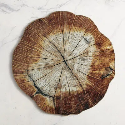 Frontgate Set Of 4 Cedar Wood Charger In Multi