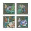 Frontgate Set Of 4 Edie Handpainted Butterflies In Green