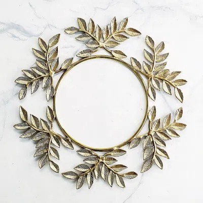 Frontgate Set Of 4 Linden Leaf Metal Chargers
