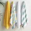 Frontgate Set Of 4 Summer Stripe Beach Towels In Icy Blue
