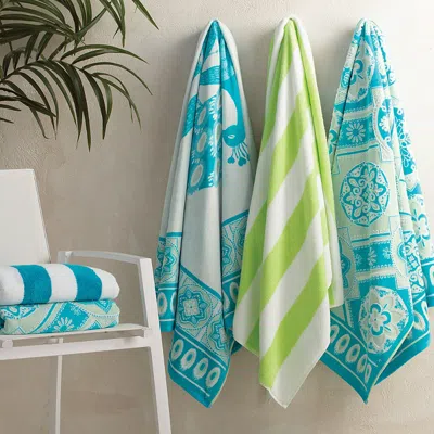 Frontgate Set Of 4 Tavira And Azura Beach Towels In Blue