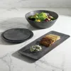 Frontgate Set Of 6 Blackened Wood Grain Melamine Dinnerware