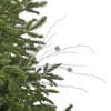 Frontgate Set Of 6 Frosted Glitter Pinecone Stem In Green