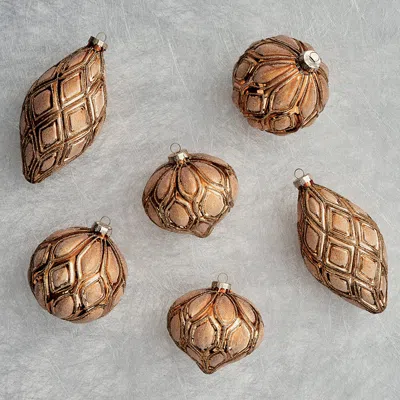 Frontgate Set Of 6 Ginger Snap Grandeur Ornament Collection