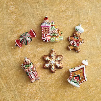 Frontgate Set Of 6 Gingerbread Collectible Ornaments