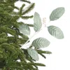 Frontgate Set Of 6 Glitter Beaded Magnolia Leaf Stem In Green
