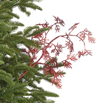 Frontgate Set Of 6 Glitter Cedar Stems In Green