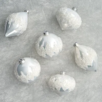 Frontgate Set Of 6 Icy Enchantment Ornament Collection