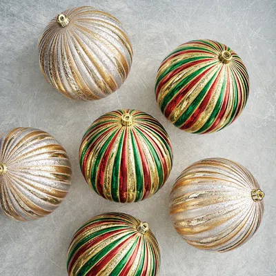 Frontgate Set Of 6 Indoor And Outdoor Ball Ornaments