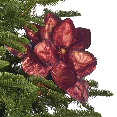 Frontgate Set Of 6 Metallic Magnolia Stems In Red