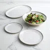 Frontgate Set Of 6 Retreat Pottery Bamboo Melamine Dinnerware