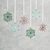 Frontgate Set Of 6 Snowy Seaside Glass Snowflakes