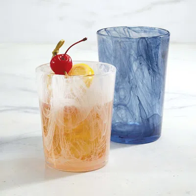 Frontgate Set Of 6 Swirl Iced Beverage Glass In White Swirl