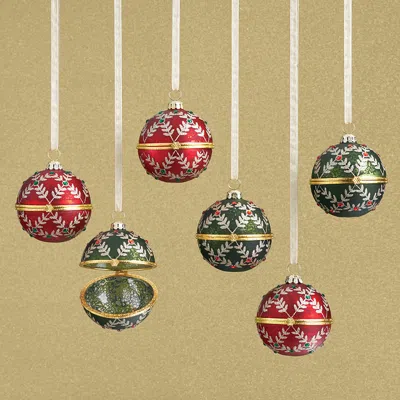 Frontgate Set Of 6 Vintage Christmas Ornament Collection