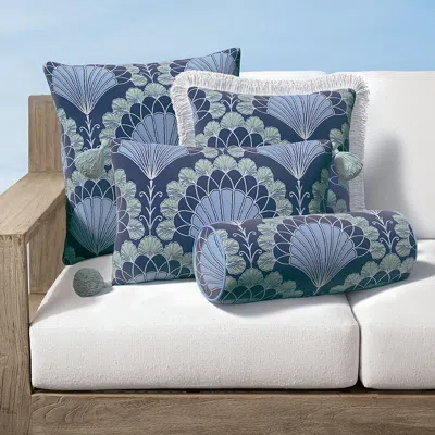 Frontgate Sicilian Shell Indoor/outdoor Pillow In Blue