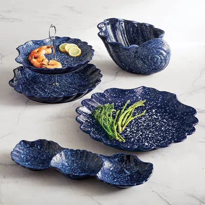 Frontgate Siena Shell Serveware Collection In Blue