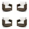Frontgate Small Palermo 4-pc. Swivel Lounge Chair In Bronze Wicker