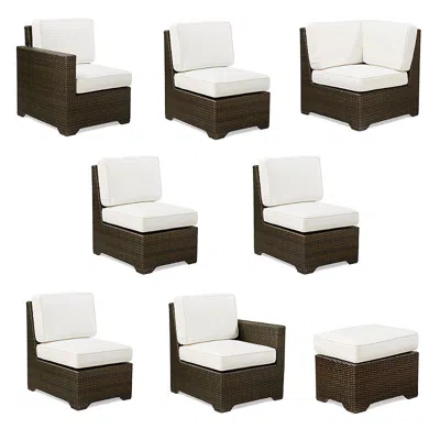 Frontgate Small Palermo 8-pc. Modular Set In Bronze Wicker