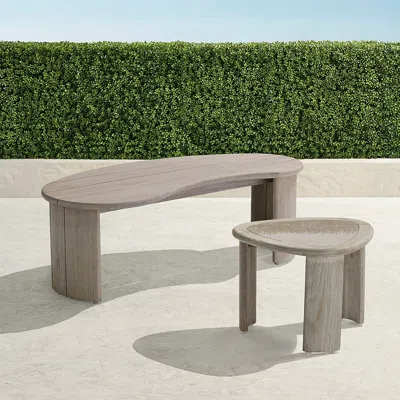 Frontgate Sorano Coffee & Side Table In Weathered Teak In Gray
