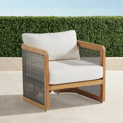 Frontgate Sorano Lounge Chair With Cushions In Natural Teak