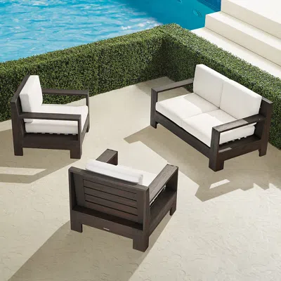 Frontgate St. Kitts 3-pc. Loveseat Set In Kona Teak In Brown