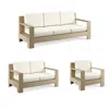 Frontgate St. Kitts 3-pc. Sofa Set With Limited Edition Cushions In Weathered Teak