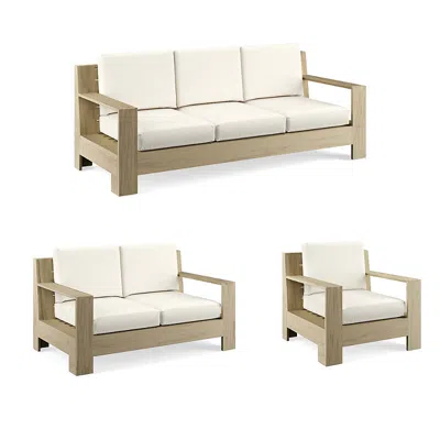 Frontgate St. Kitts 3-pc. Sofa Set With Limited Edition Cushions In Weathered Teak In Neutral