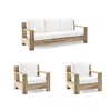 Frontgate St. Kitts 3-pc. Sofa Set With Two Lounge Chairs In Weathered Teak