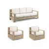 Frontgate St. Kitts 3-pc. Sofa Swivel Set With Two Swivel Lounge Chairs In Weathered Teak