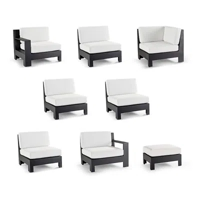 Frontgate St. Kitts 8-pc. Modular Set In Matte Black Aluminum