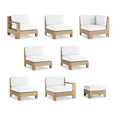Frontgate St. Kitts 8-pc. Modular Set In Weathered Teak