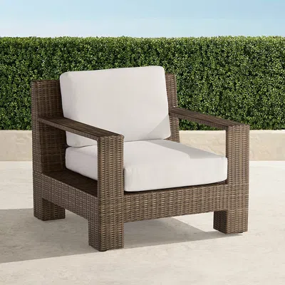 Frontgate St. Kitts Lounge Chair With Cushions In Light Kona Wicker In Brown