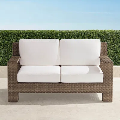 Frontgate St. Kitts Loveseat With Cushions In Light Kona Wicker In Brown