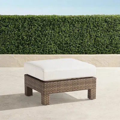 Frontgate St. Kitts Ottoman With Cushion In Light Kona Wicker In Brown
