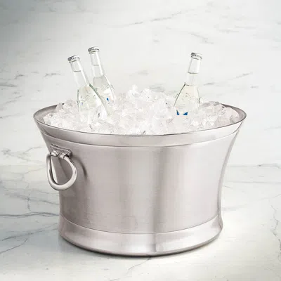 Frontgate Stainless Steel Optima Beverage Tub In Silver