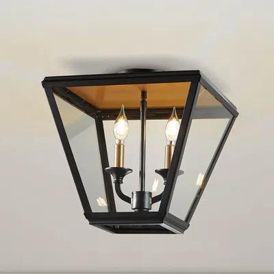 Frontgate Stewart Indoor/outdoor Flushmount In Black