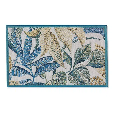 Frontgate Summer Vine Washable Door Mat In Blue