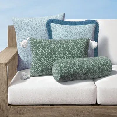 Frontgate Suzi Scallop Indoor/outdoor Pillow In Blue