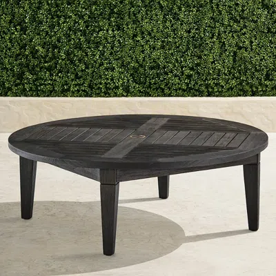 Frontgate Teak Chat Table In Espresso Finish In Black