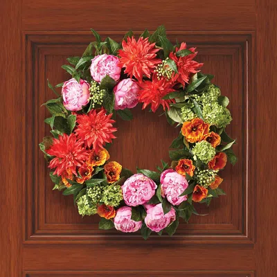 Frontgate Terra Peony Wreath In Multi