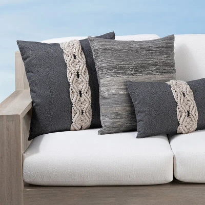 Frontgate Textured Indoor/outdoor Pillow Collection By Elaine Smith In Gray