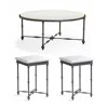 Frontgate Tivoli 3-pc. Round Coffee Table Set With Two Side Tables In Gray